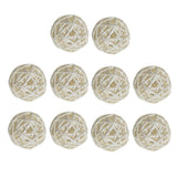 Maxbell 10pcs Wicker Rattan Ball Table Wedding Vase Fillers Hanging Ornament White