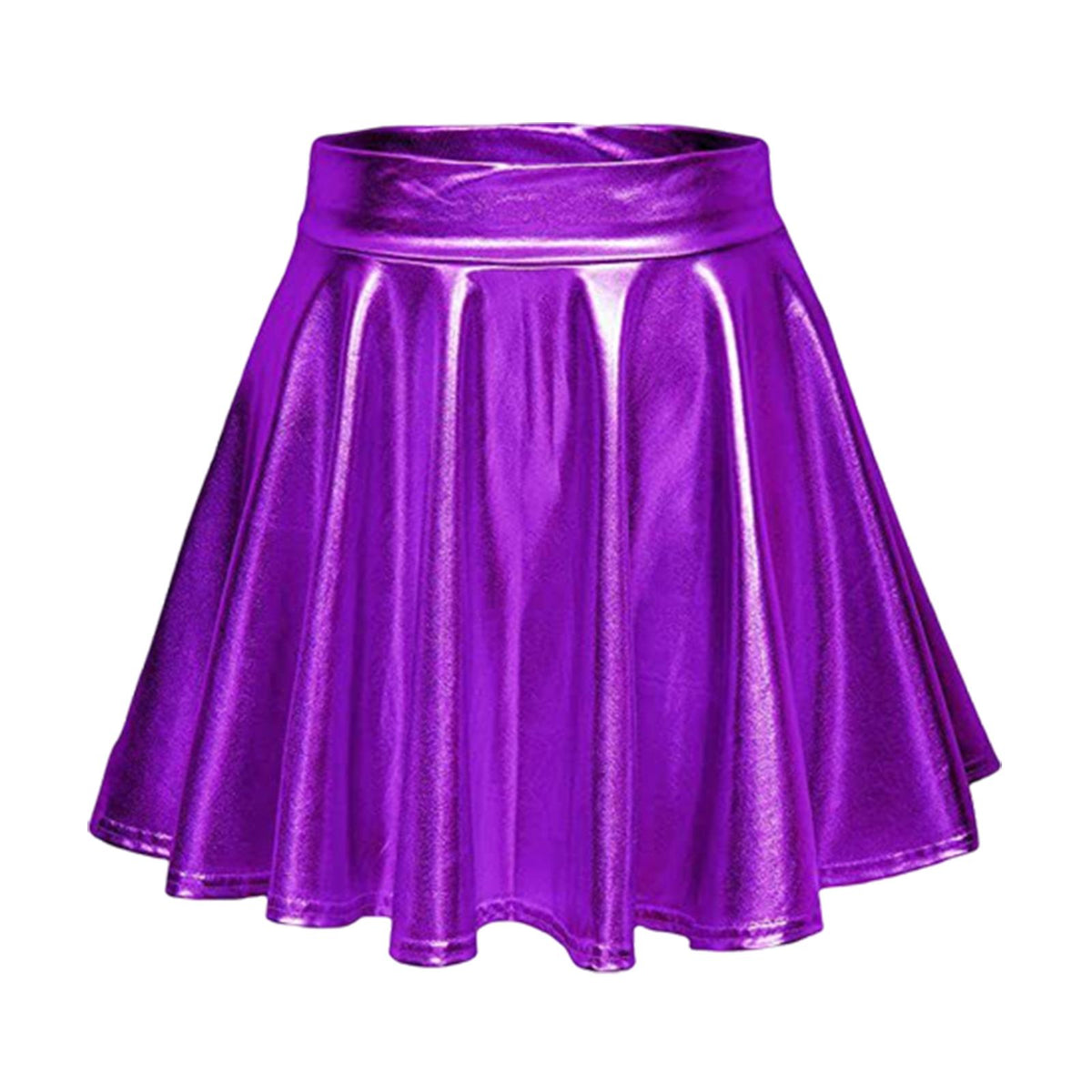 Maxbell A Line Mini Skirt Comfortable Versatile Pleated Skirt for Travel Violet Small