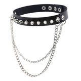 Maxbell Womens Mens Punk Gothic Collar Choker PU Leather Spike Rivet Necklace Black