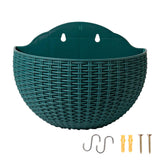 Maxbell Modern Wall Planter Self Watering Pot Plant Hanger for Floral Indoor Outdoor Dark Green