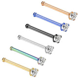 Maxbell 6 Pieces 316L Stainless Steel 20G Nose Ring Bars Stud Piercing Jewelry 2.5mm