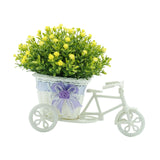 Maxbell Flower Basket Container Tricycle Home Decor for Balcony Garden Desk Yellow