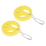 Maxbell 2 Pieces Round Buoy EVA Floating Keychain Keyring Yachting Key Float Yellow