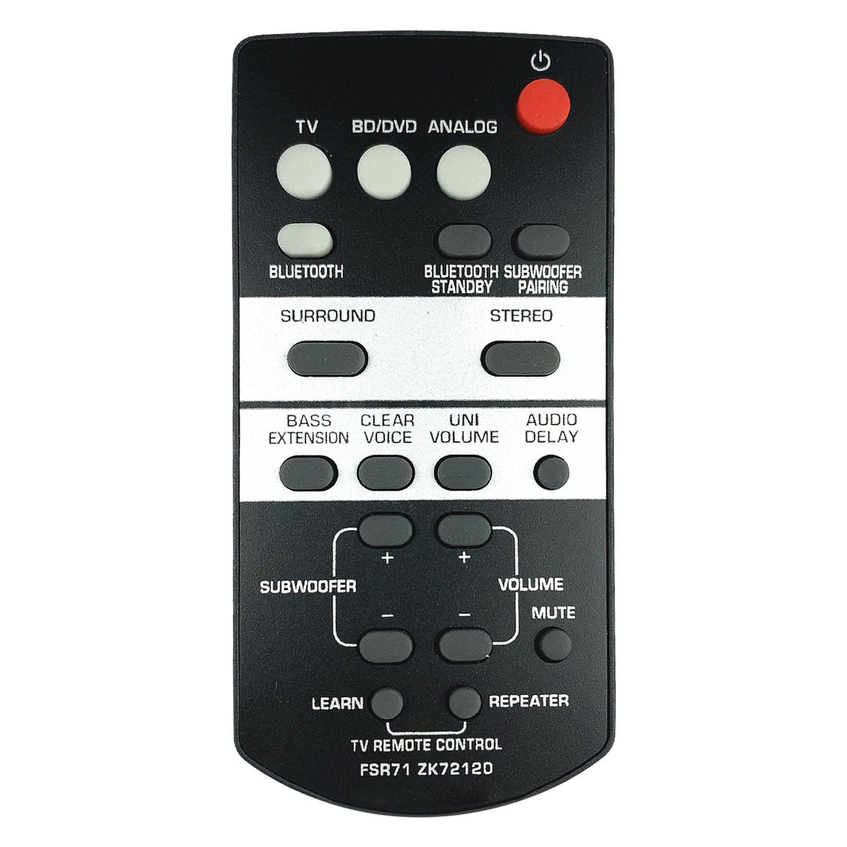Maxbell FSR71 Zk72120 Replacement Remote Control Battery Powered for Yamaha YAS-203