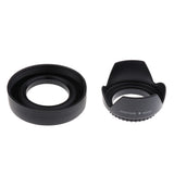 Max Camera Lens Hood Set (Tulip Flower + Collapsible Rubber Lens Hood) 55MM