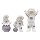 Maxbell 3Pcs Astronaut Statues Cake Toppers Figurines for Windowsills Crafts Decor White