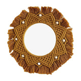 Maxbell Macrame Fringe Hanging Mirror Rope for Apartment Bedroom Living Room