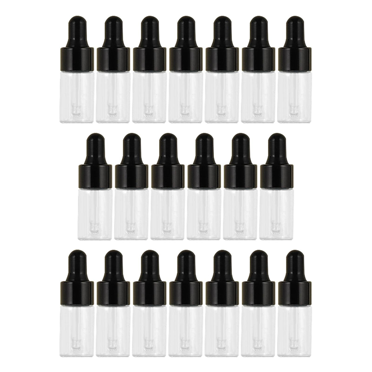 Maxbell 20 Pieces Empty Glass Dropper Bottles Containers for Perfume Oils Liquids Black 2ml