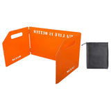 Maxbell Foldable Windshield Wind Protection W/ Carrying Bag for Backpacking Picnic 3 Plates Orange