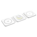 Maxbell 3 in 1 Wireless Charger with Night Light Portable with USB Cable for Office White