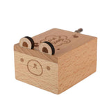 Max Wooden Mechanical Musical Storage Box Gift for Kids Bear