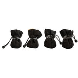 Maxbell 4Pcs Dog Boots Pet Supplies Comfortable for Outdoor Winter Snow 6 Black 6cmx5cm