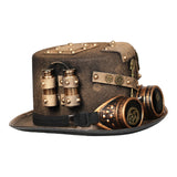 Maxbell Steampunk Hats Performance Bowler Hat Stage Magic Hat for Punk Cosplay 58cm-59cm