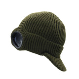 Maxbell Men's Knit Newsboy Hat Goggles Beanie Warm Cap Windproof Unisex Adults Green