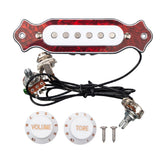 Max 6 String Acoustic Guitar Soundhole Magnetic Pickup with Volume & Tone Red