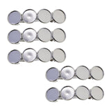 Maxbell 5x Metal Hair Clips 12mm Fashion Hairpins Bezel Tray for Gift Daily White