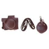 Max PU Leather Camera Case Protective Cover for Canon G1 X Mark III (Coffee)