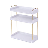 Maxbell Countertop Storage Shelf Solid Durable Stackable for Outdoor Dining Kitchen 3 Layers white
