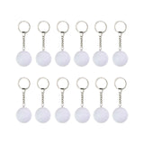 Maxbell 12Pcs Pickleball Keychain Hanging Toy Metal Keyring for Backpack Purse Decor White