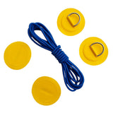 Maxbell 4 Pieces Inflatable Boat Kayak SUP D-ring Patch & Shock Bungee Cord Yellow