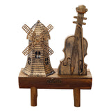 Maxbell Miniature Wooden Model Crafts Ornament Kids Gift for Desktop Home Decor Windmill