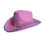 Maxbell Western Cowgirl Hat with Tiara Cowboy Hat for Adult Teens Dressing up Party