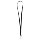 Maxbell PU Leather Neck Strap Lanyard Metal Clips for ID Cards Badges Black