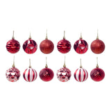 Maxbell 12Pcs Christmas Balls Xmas Tree Hanging Pendants DIY for Home Decorations Red