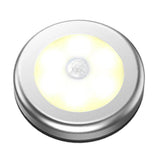 Max Auto Motion Sensor Infrared Toilet Night Light Cabinet Stair Lamp Silver Shell Warm White Light