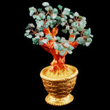 Max 7'' Mini Crystal Money Tree Bonsai Style Lucky Wealth Luck Feng Shui Green