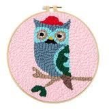 Maxbell Punch Needle Kits with Punch Embroidery Hoop DIY Crafts Gray Owl