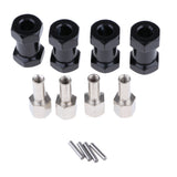 Max 12mm Hex Hub 15-25mm Extension Adapter Combiner for RC Crawler Black -20mm