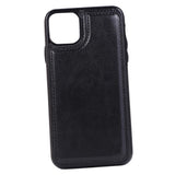 Max PU Leather Anti-fall Phone Back Cover Case For iPhone 11 6.5 inch Black