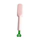 Maxbell Hairdressing Brush Clean Scalable Detangling Brush for Short Curly Hair pink