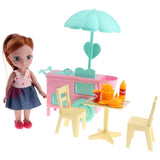 Maxbell Plastic Baby Girl Doll Ice Cream Cart w/ Accessories Kids Pretend Play Toys