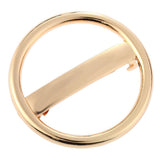 Maxbell Metal Circle Automatic Spring Snap Barrette Women Girl Hair Clip Grip Golden