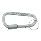Max Durable Locking Climbing Carabiner D Shape Matte Silver Keychain Clip Type 1