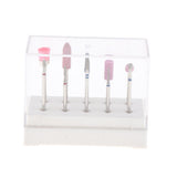 Maxbell 10Pcs Stainless Nail Drill Bit Grinding Head for Electric Nail Machine White