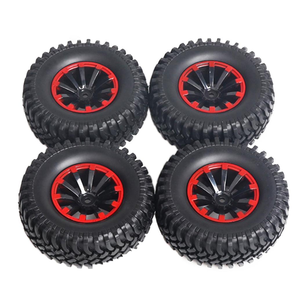Max 1/10 RC Car 1.9 Inch Plastic Wheel Hub and Tires Set for RC Crawler 100mm