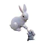 Maxbell 2Pcs Rabbit Garden Statue Animal Figurines for Outdoor Backyard Fairy Garden