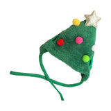 Maxbell Cute Christmas Dog Hat Warm Winter Soft Headdress for Dogs Party Festival Green S