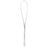 Maxbell PU Leather Neck Strap Lanyard Metal Clips for ID Cards Badges Silver