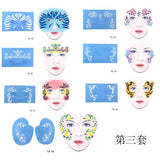Max 7 Patterns Reusable Stencils Face Paint Stencil Template Halloween Makeup