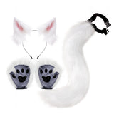 Maxbell Cat Costume Animal Cosplay Kitten Plush Ears Furry Fancy Dress up White