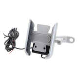 Max Maxb Motorcycle Handlebar Aluminium USB Charging Mobile Phone Holder GPS - Silver