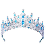 Maxbell Bridal Wedding Princess Crystal Rhinestone Tiara Crowns Hair Band Headband Dark Blue
