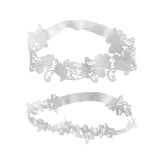 Maxbell 2x Bridal Wedding Garters Flower Lace Garter Belt Women Thigh Rings White