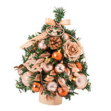 Maxbell Tabletop Christmas Tree with Lights Wooden Base for Desk Indoor Living Room