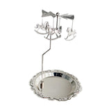 Maxbell Rotary Candle Holder Tray Home Storage Tray for Wedding Gathering Argent