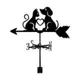Maxbell Metal Wind Vane Wind Direction Indicator Yard Dog Cat Silhouette Weathervane